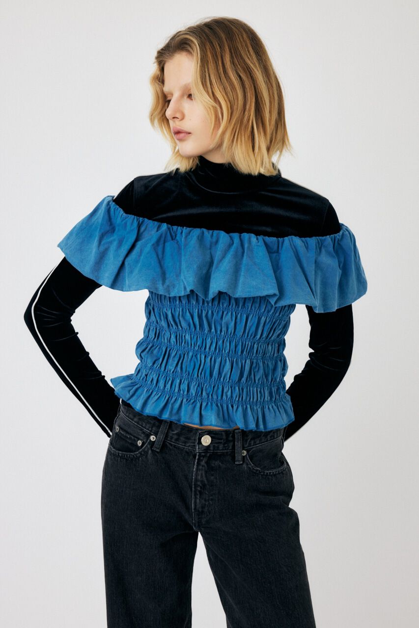 MOUSSY「BALLOON FRILL GATHER ビスチェ」|シャツ・ブラウス|
