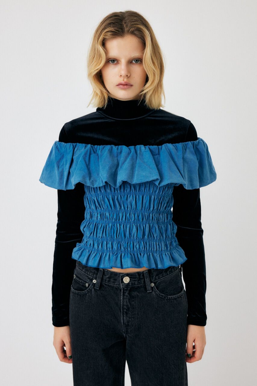 MOUSSY「BALLOON FRILL GATHER ビスチェ」|シャツ・ブラウス|