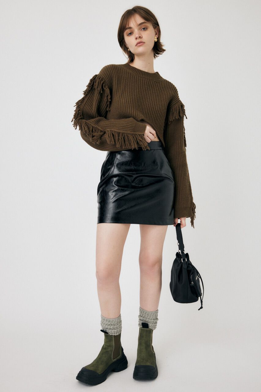 MOUSSY「F/LEATHER ミニスカート」|スカート|