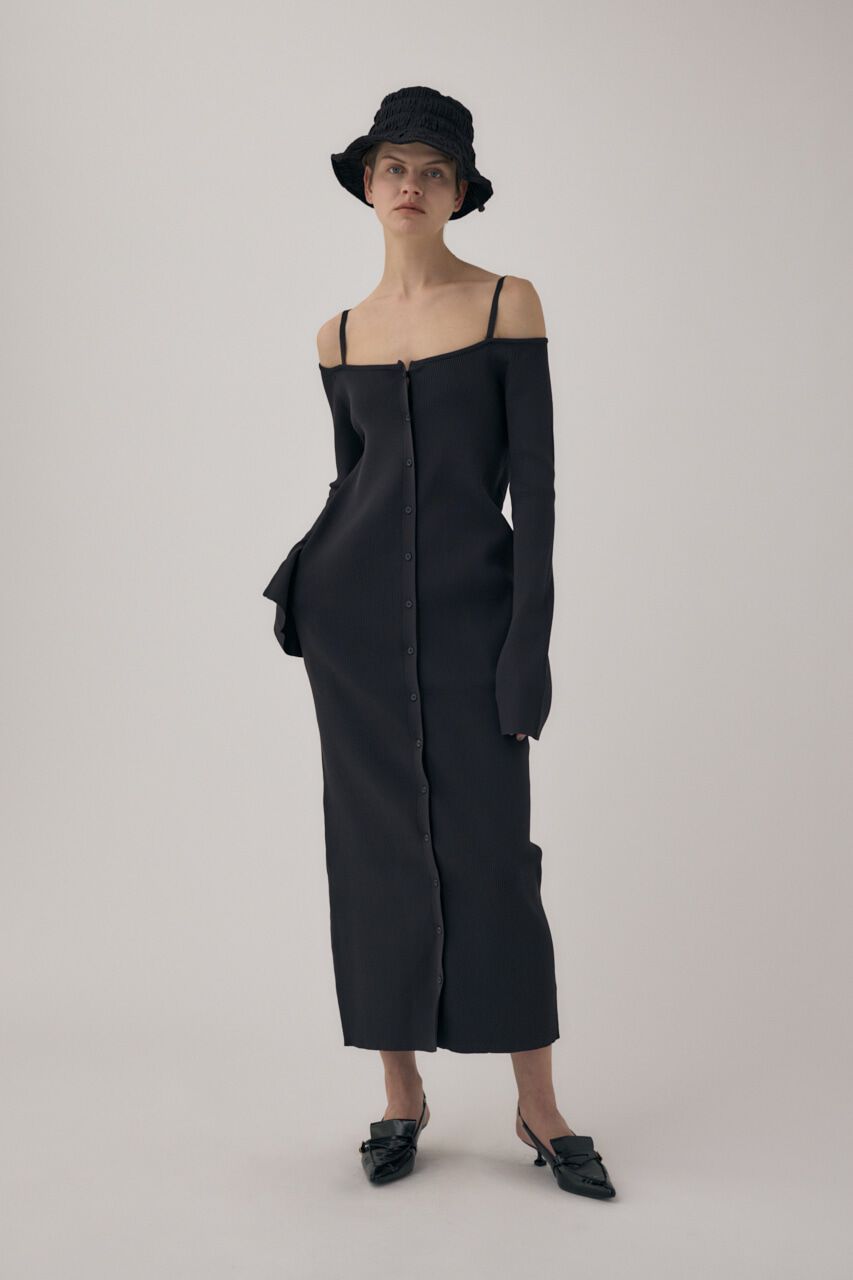 MOUSSY「ﾘｻｲｸﾙﾎﾟﾘｴｽﾃﾙ使用 経年劣化の少ないﾘﾌﾞﾆｯﾄ ｵﾌｼｮ  」|ワンピース|