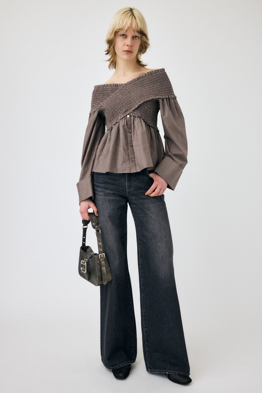 MOUSSY「W WAIST WIDE LEG STRAIGHT」|デニム|