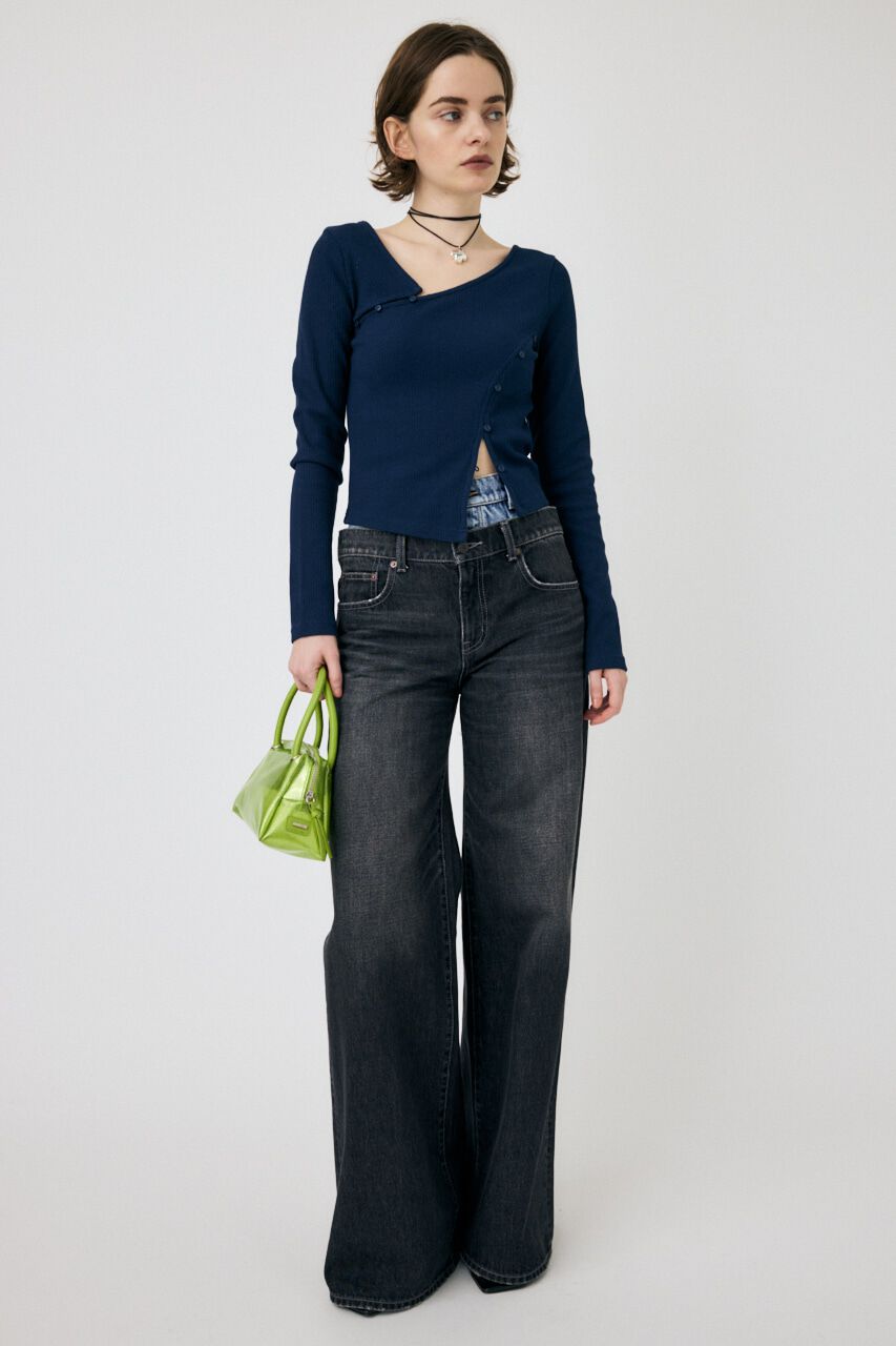 MOUSSY「W WAIST WIDE LEG STRAIGHT」|デニム|