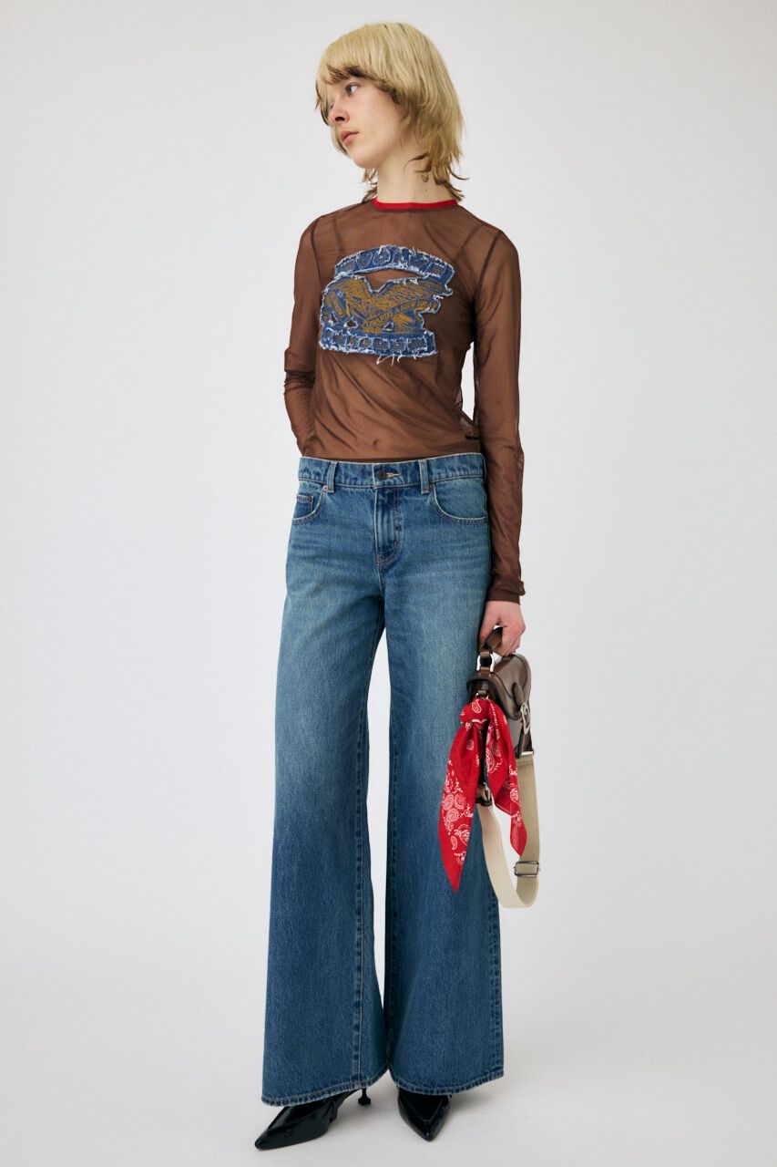 MOUSSY「W WAIST WIDE LEG STRAIGHT」|デニム|