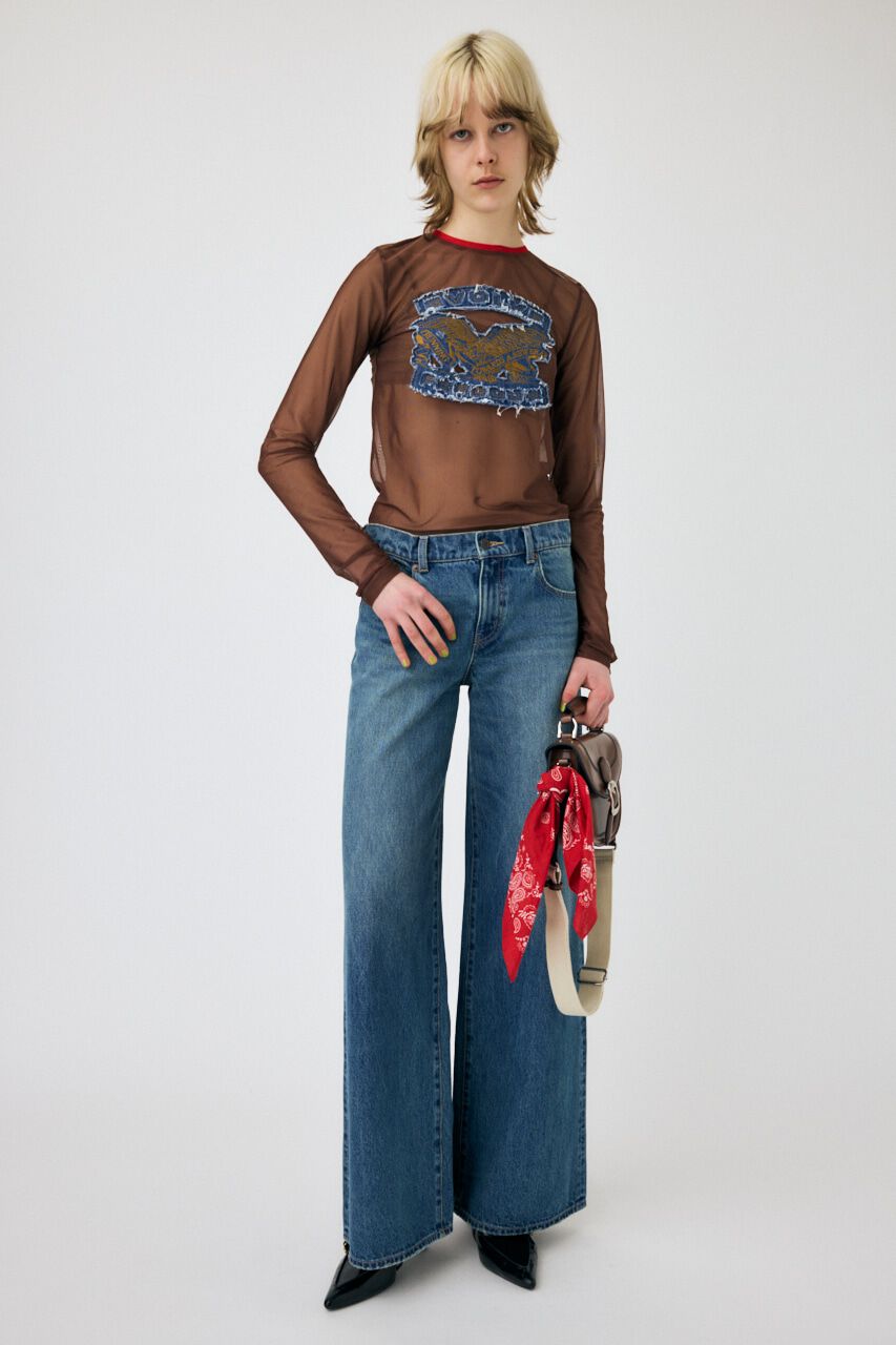 MOUSSY「W WAIST WIDE LEG STRAIGHT」|デニム|