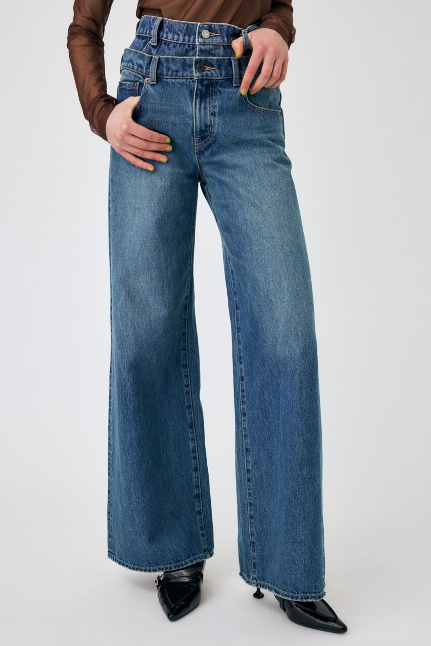 MOUSSY「W WAIST WIDE LEG STRAIGHT」|デニム|
