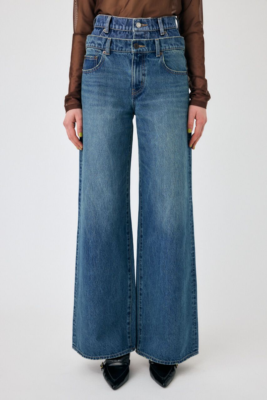 MOUSSY「W WAIST WIDE LEG STRAIGHT」|デニム|