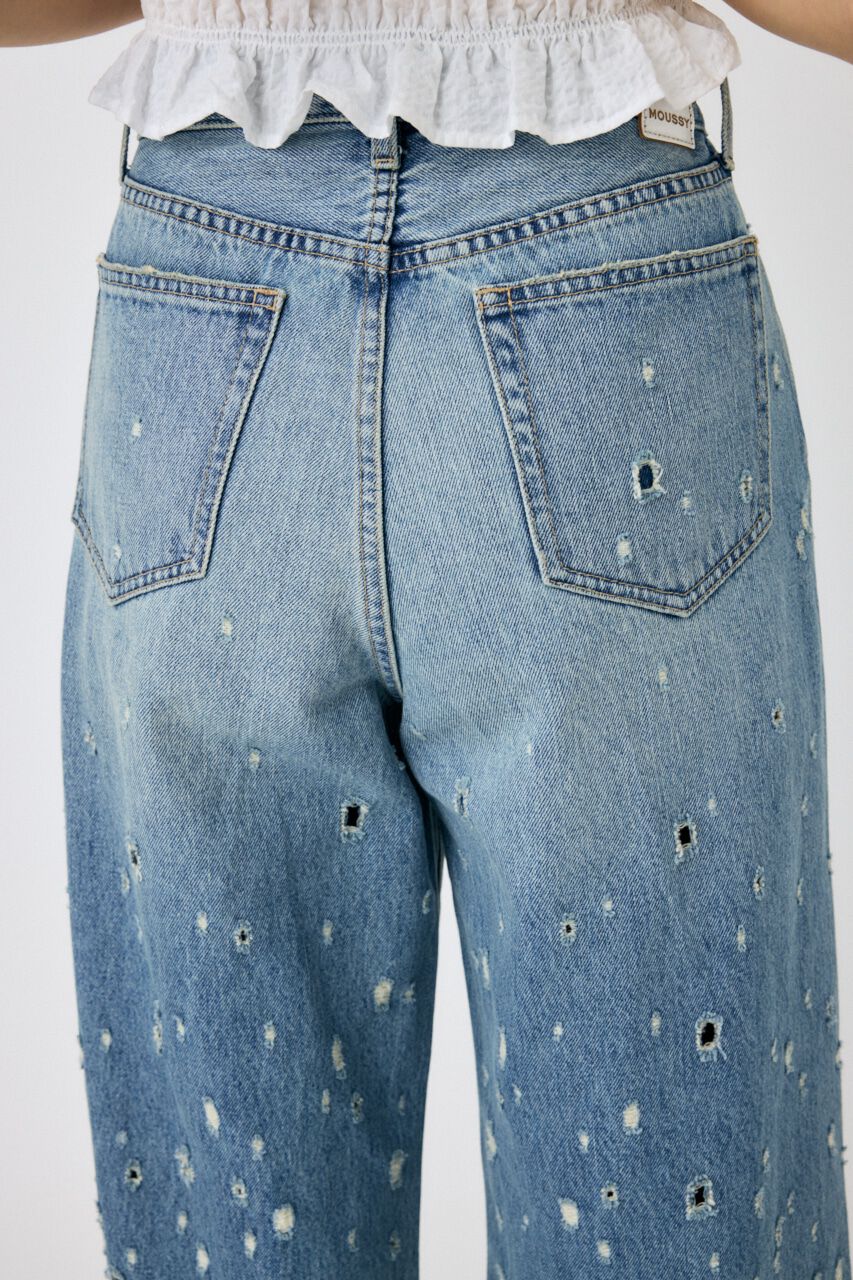 MOUSSY「DESTROYED MIDRISE BAGGY」|デニム|