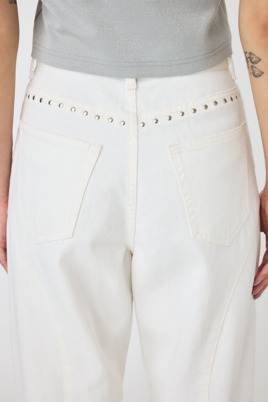 MOUSSY「STUDDED ワイドストレートデニム」|デニム|