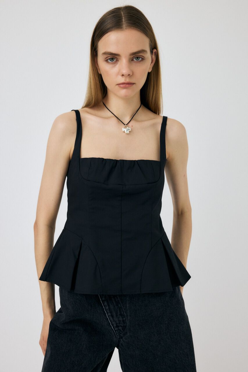 MOUSSY「FLARE CAMI ビスチェ」|キャミソール|BLK
