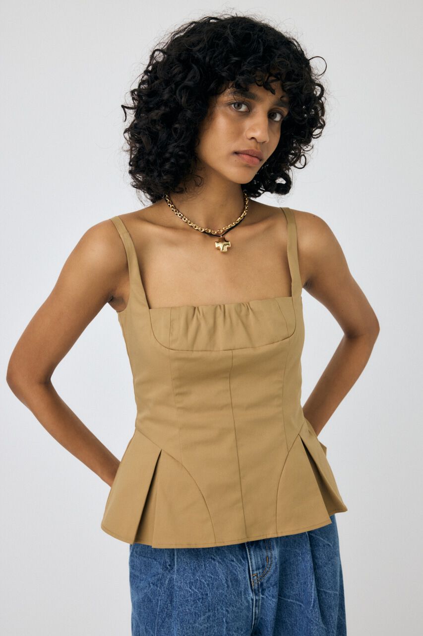 MOUSSY「FLARE CAMI ビスチェ」|キャミソール|BEG