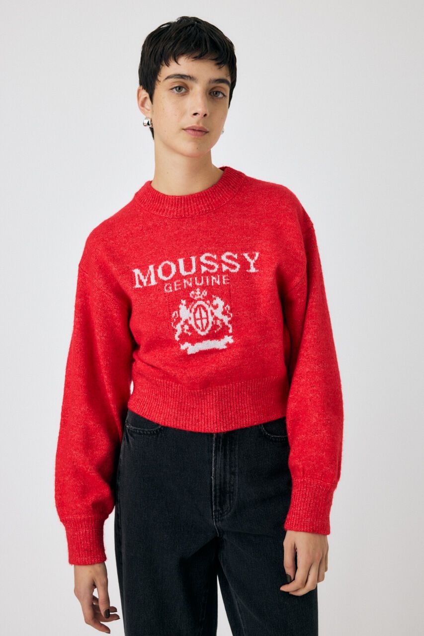 MOUSSY「GLITTER MOUSSY ニットトップス」|ニット・セーター|RED