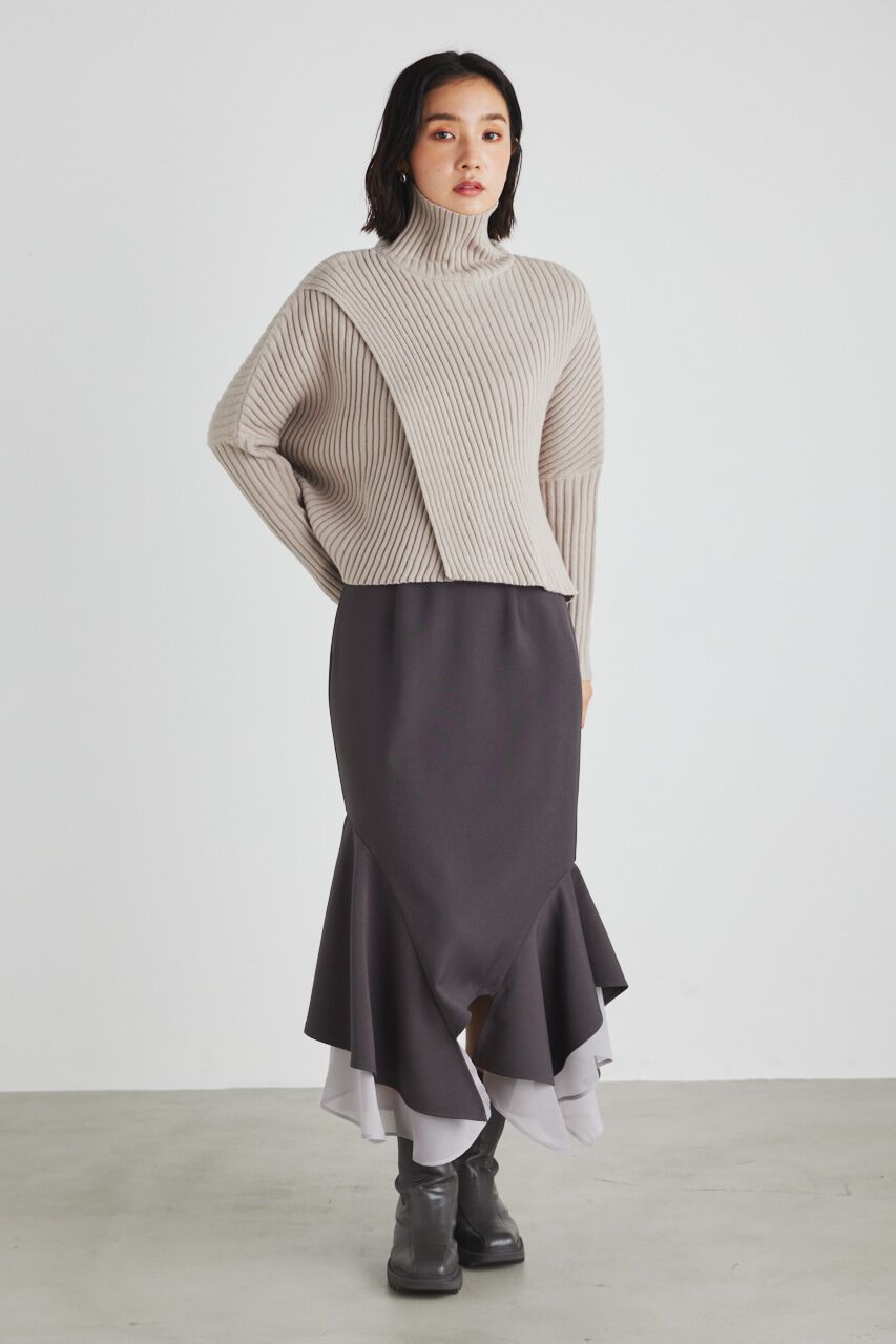 rienda「ラップデザインオーバーニットTOPS」|ニット・セーター|