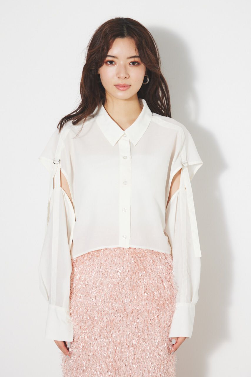 rienda「クロップドSH TOP」|シャツ・ブラウス|