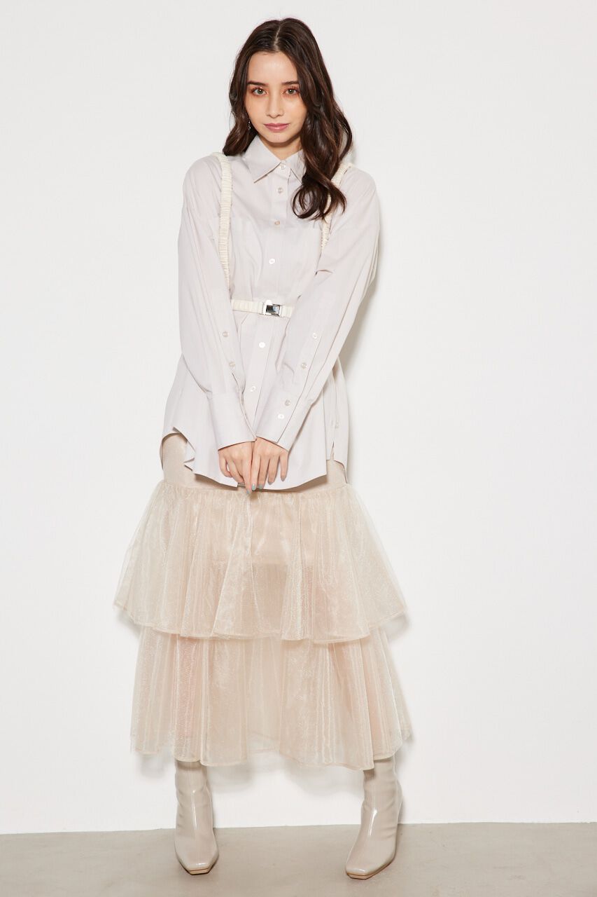 rienda「ティアードチュールJ/WマーメイドSK」|スカート|