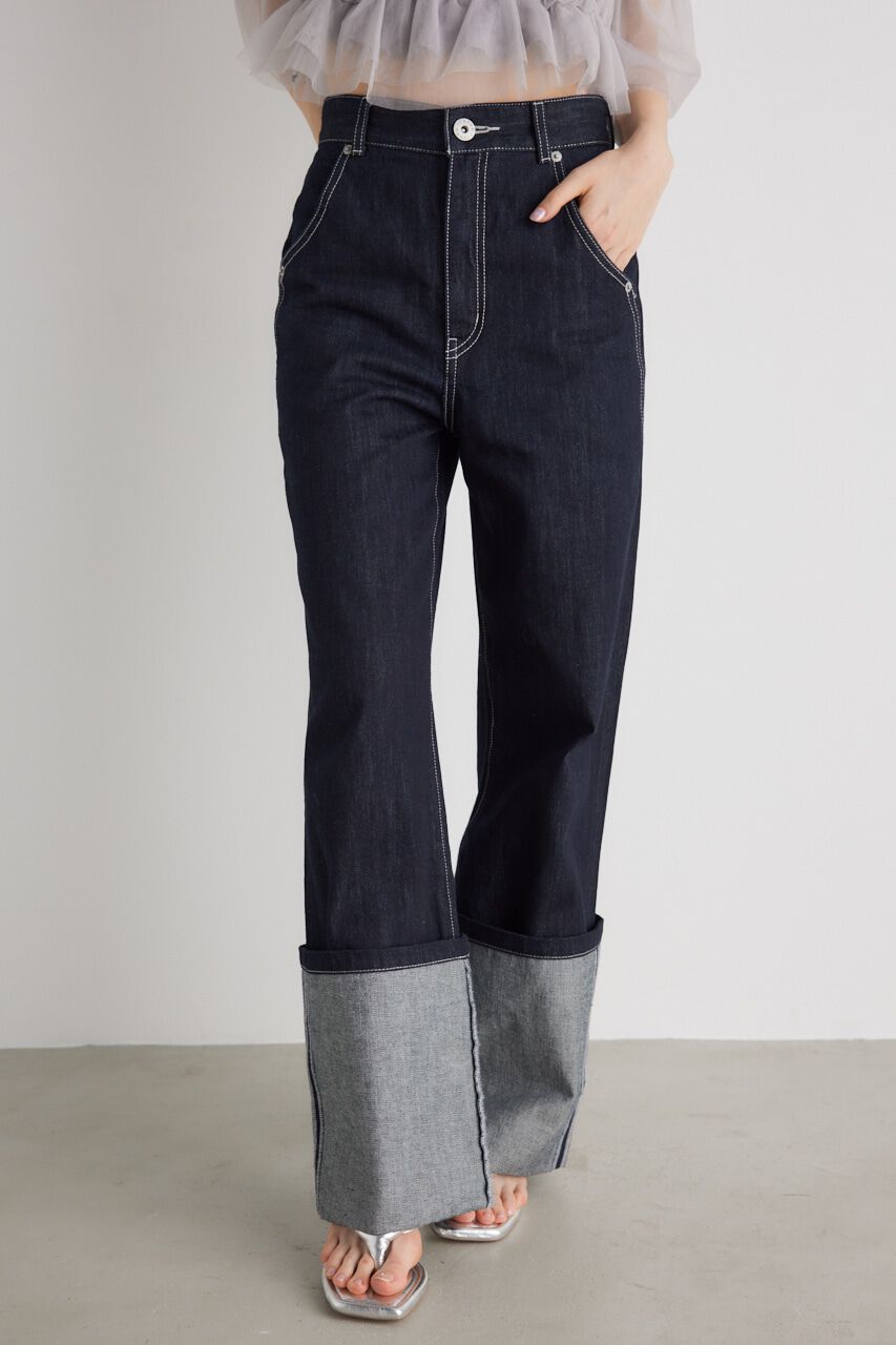 rienda「オーバーターンJ/W DENIM PT」|デニム|