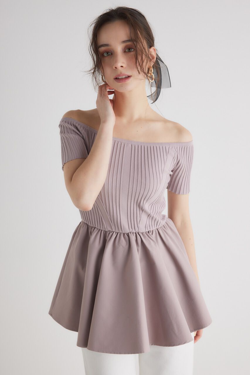 rienda「ビスチェディテールコンビKnit TOP」|ニット・セーター|PNK