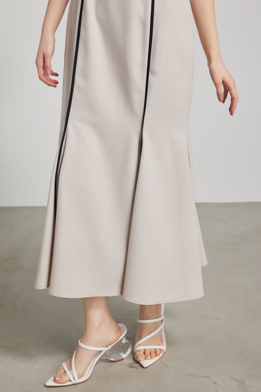 rienda「フリルスリーブバイカラーOP」|ワンピース|