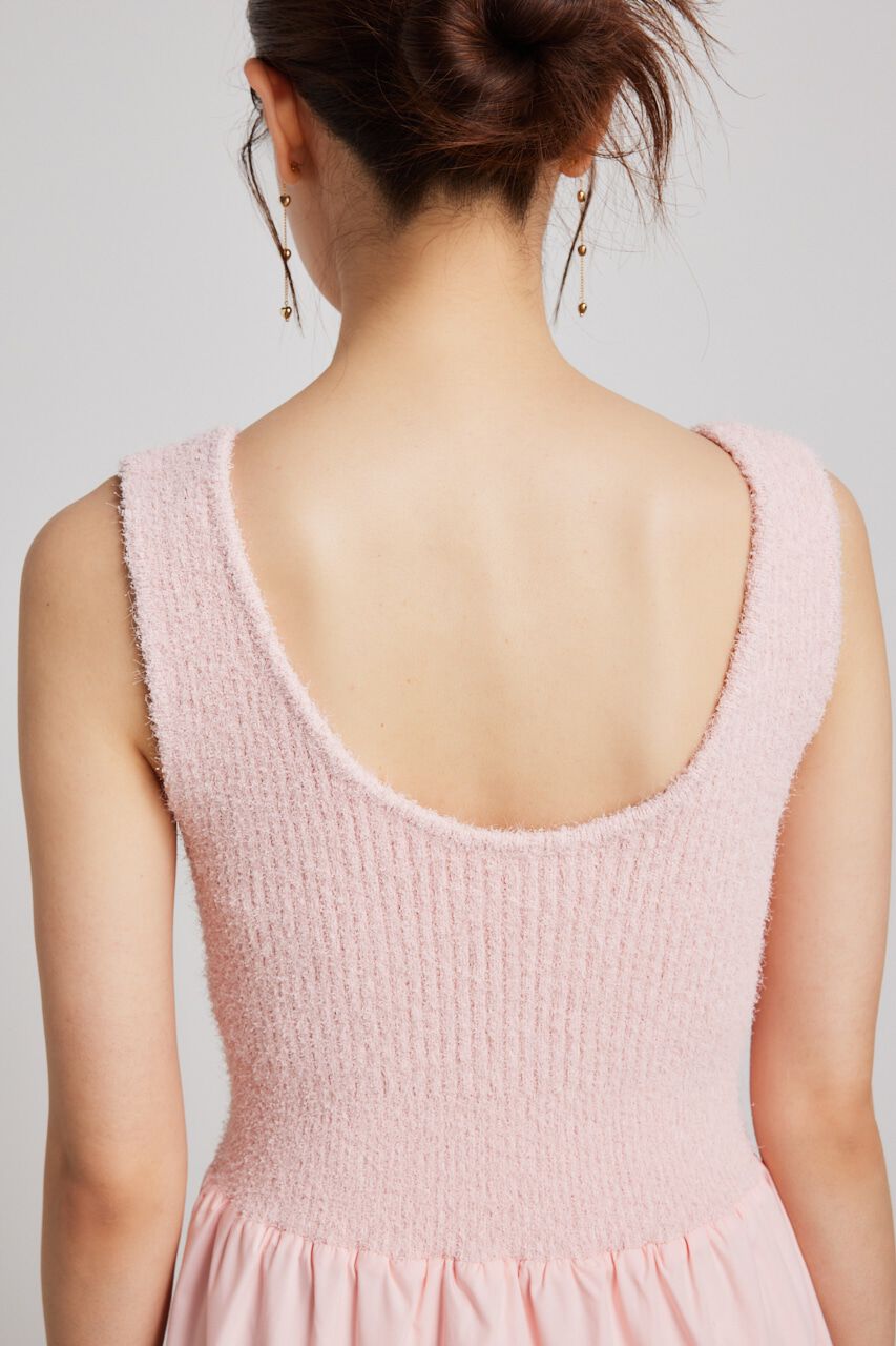 rienda「サマーシャギーknitコンビフレアOP」|ワンピース|