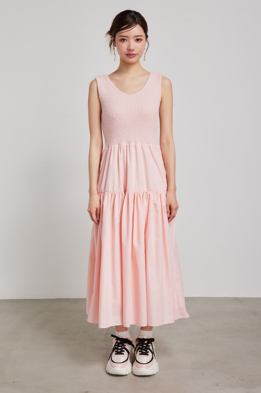 rienda「サマーシャギーknitコンビフレアOP」|ワンピース|