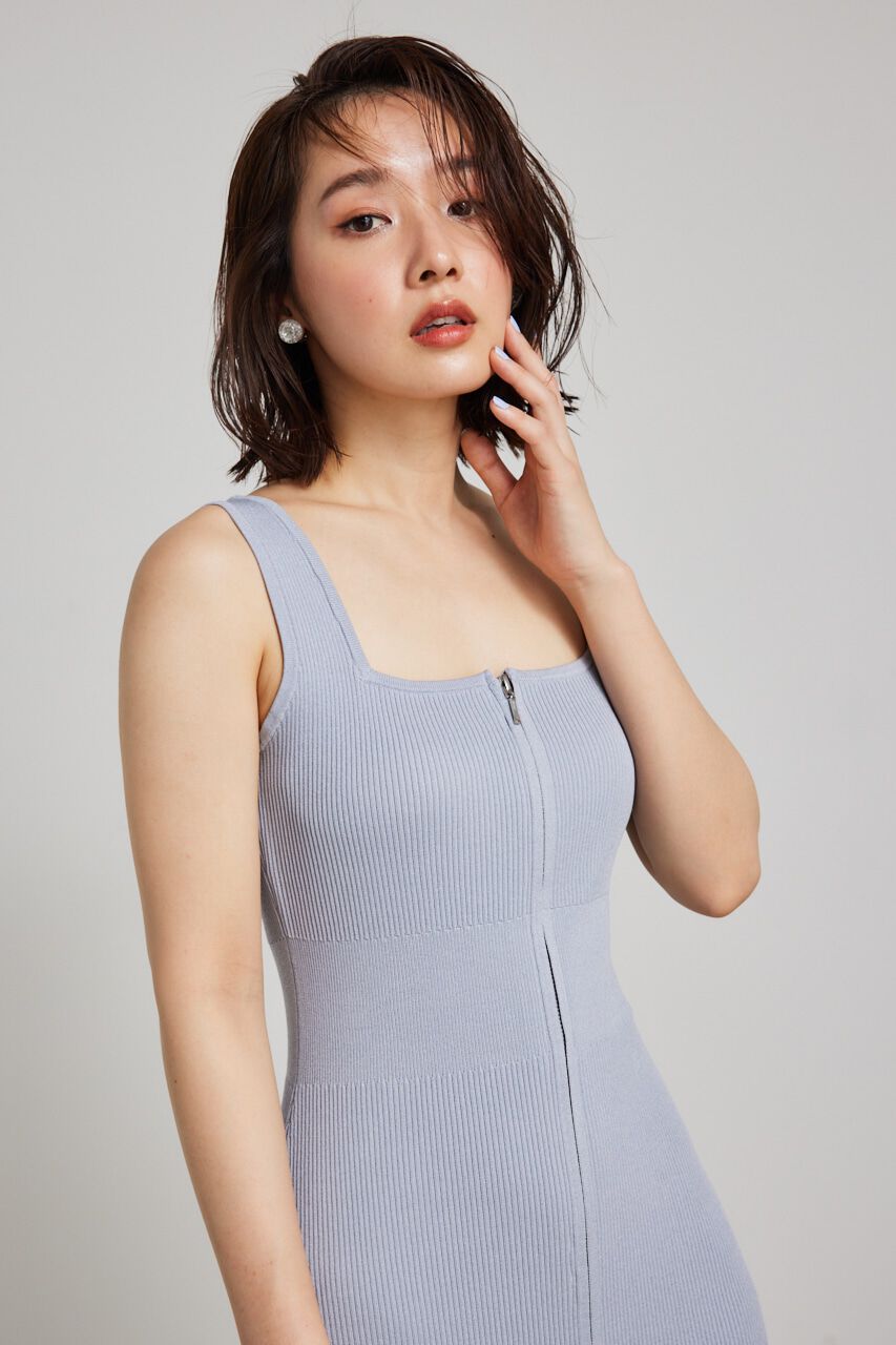 rienda「2WAY ZIPタイトknit OP」|ワンピース|