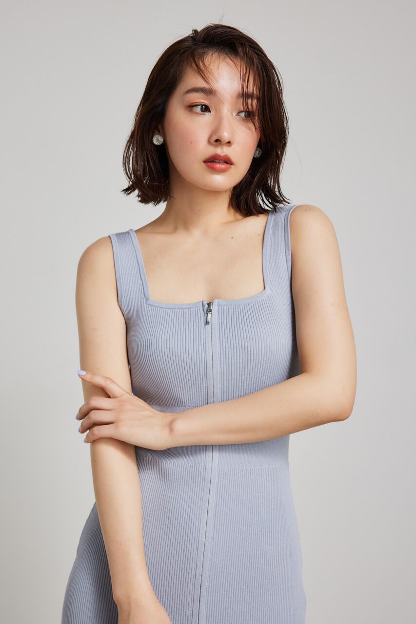 rienda「2WAY ZIPタイトknit OP」|ワンピース|