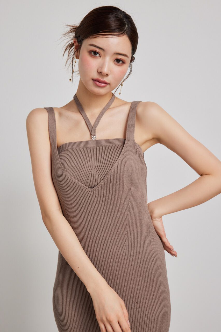 rienda「ベアSETサスペンダーKnit OP」|ワンピース|