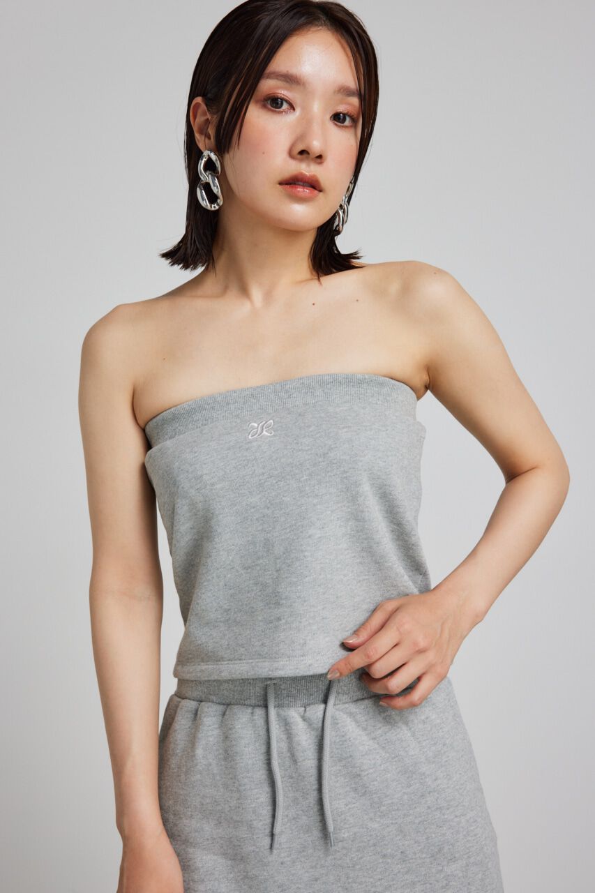 rienda「RRロゴスウェットベアTOP」|チューブトップ|GRY