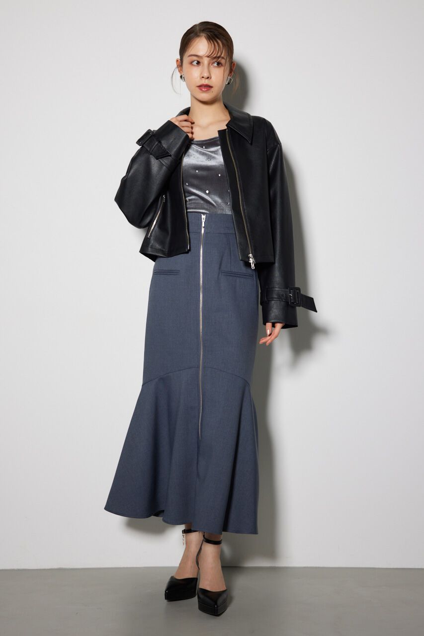 rienda「フェイクレザーショートZIPジャケット」|その他|