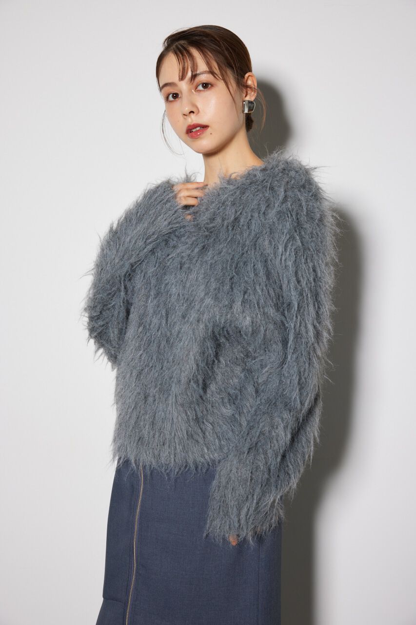 rienda「ロングシャギールーズニットカーディガン」|カーディガン|