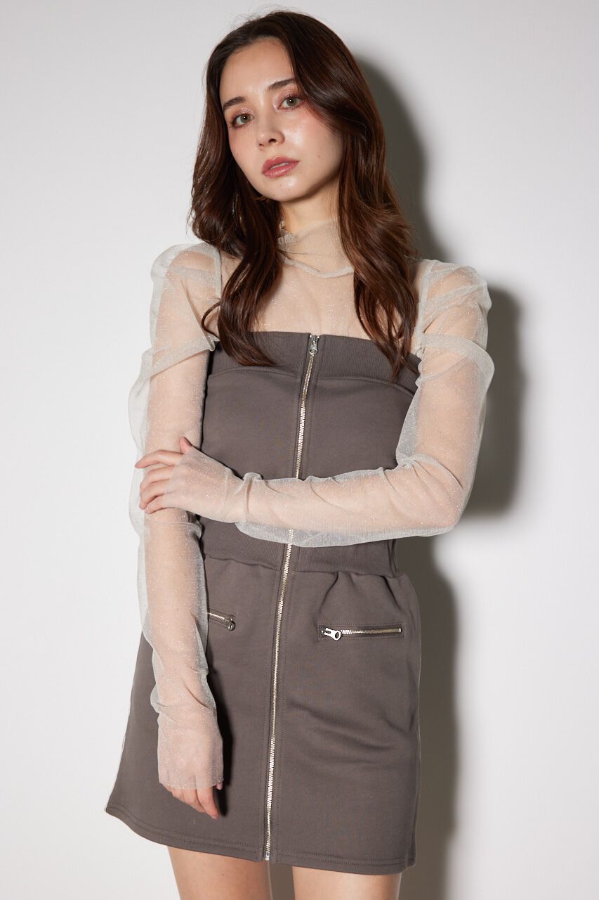 rienda「ベアデザインスウェットミニワンピース」|ワンピース|BRN