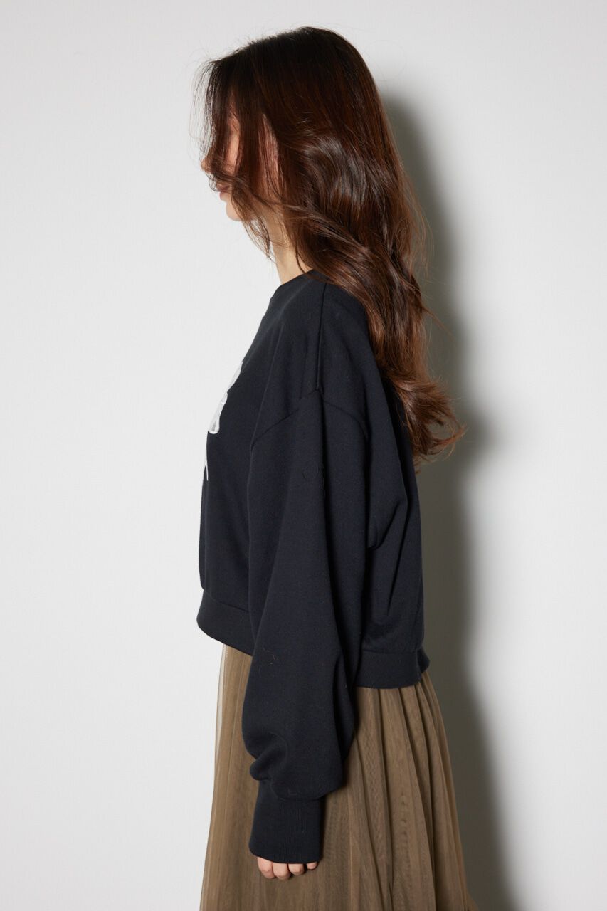 rienda「レースリボンモチーフスウェットトップス」|Tシャツ・カットソー|