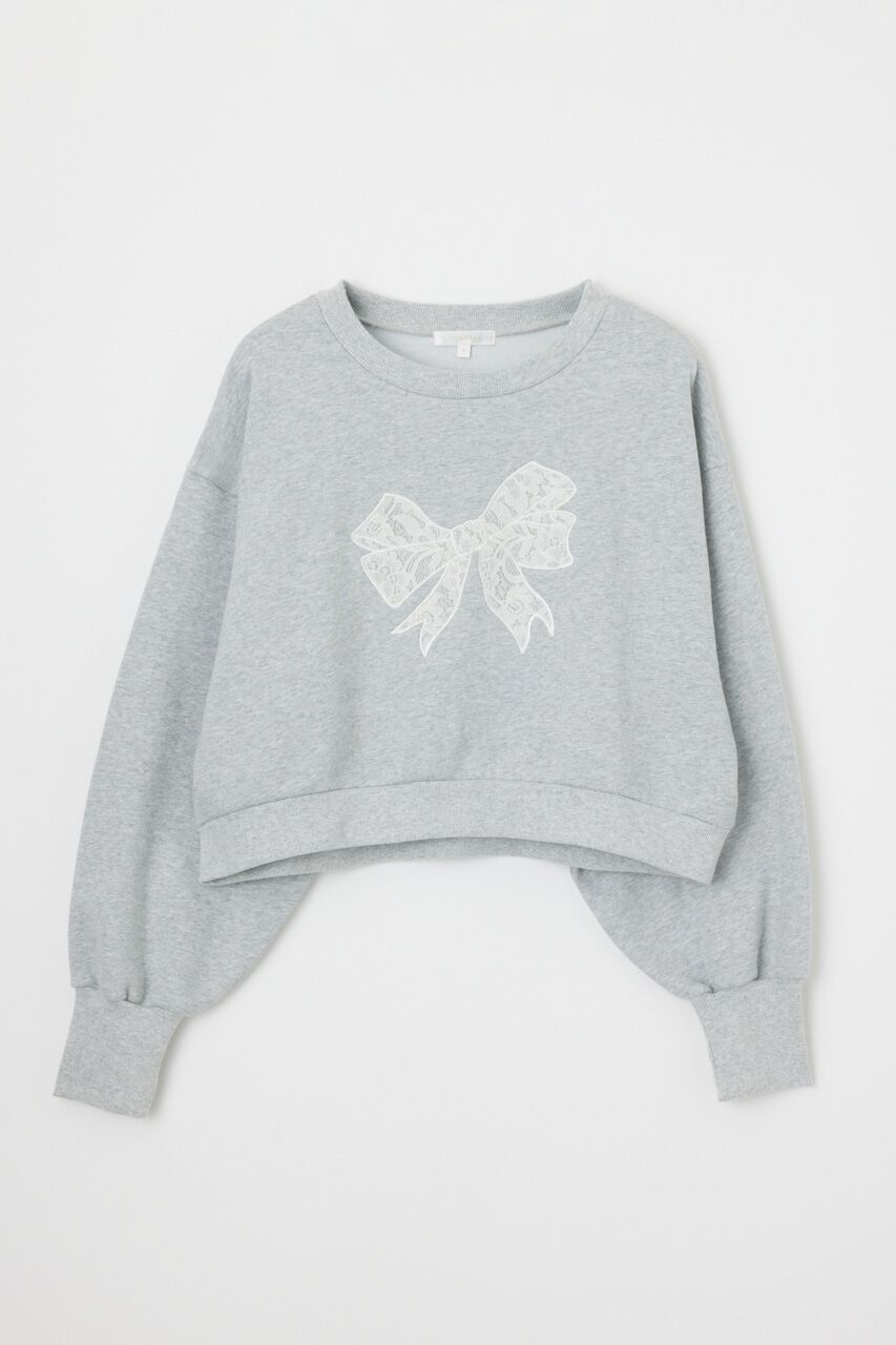 rienda「レースリボンモチーフスウェットトップス」|Tシャツ・カットソー|GRY