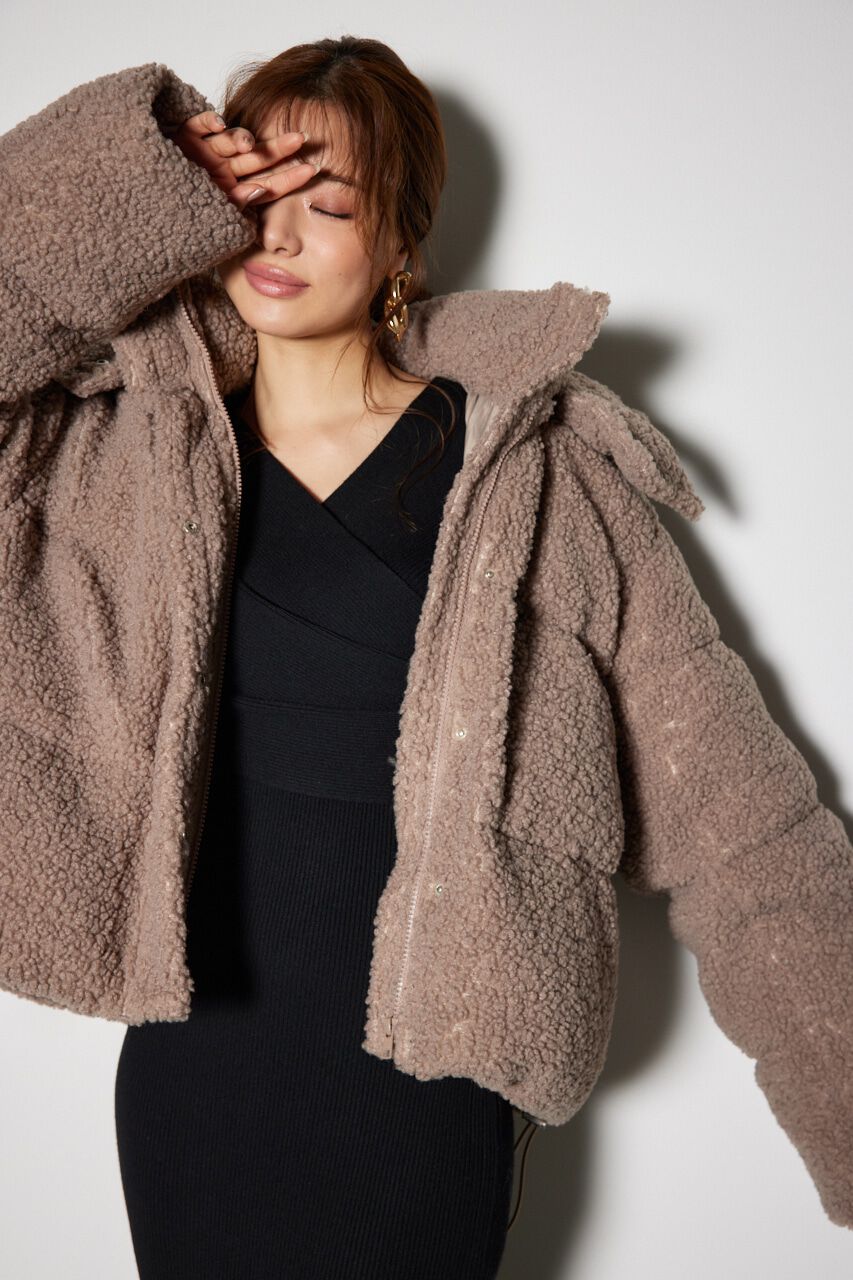 rienda「フード付きショートボアダウンジャケット」|その他|