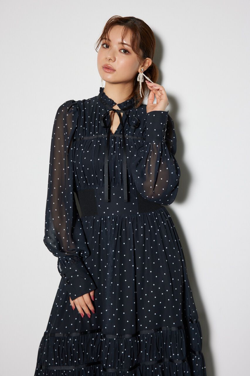 rienda「ニットコンビライクフレアワンピース」|ワンピース|