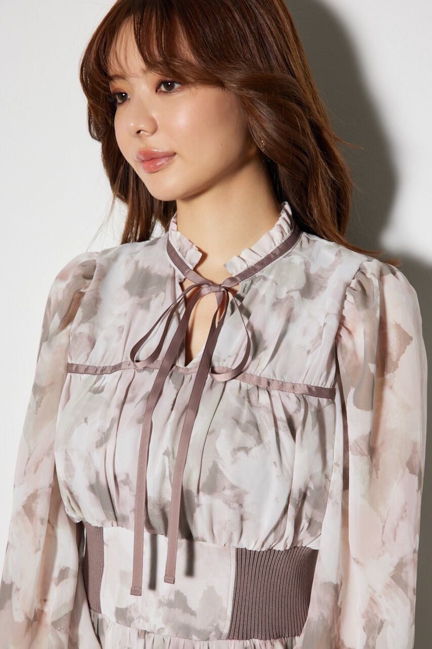 rienda「ニットコンビライクフレアワンピース」|ワンピース|