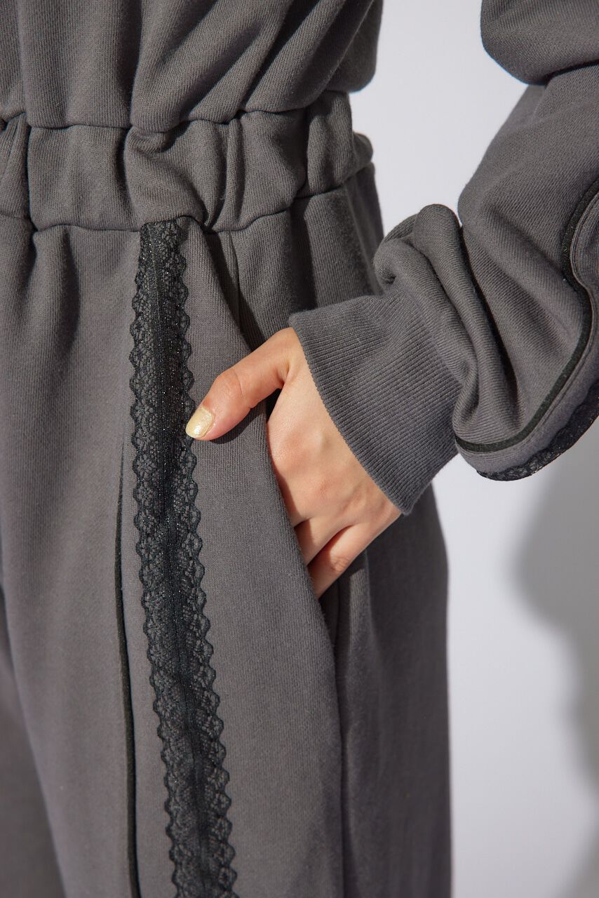 rienda「フロントZIPサイドラインロンパース」|ワンピース|