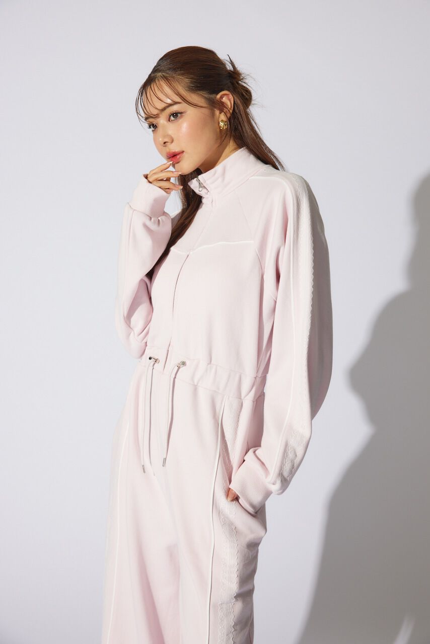 rienda「フロントZIPサイドラインロンパース」|ワンピース|