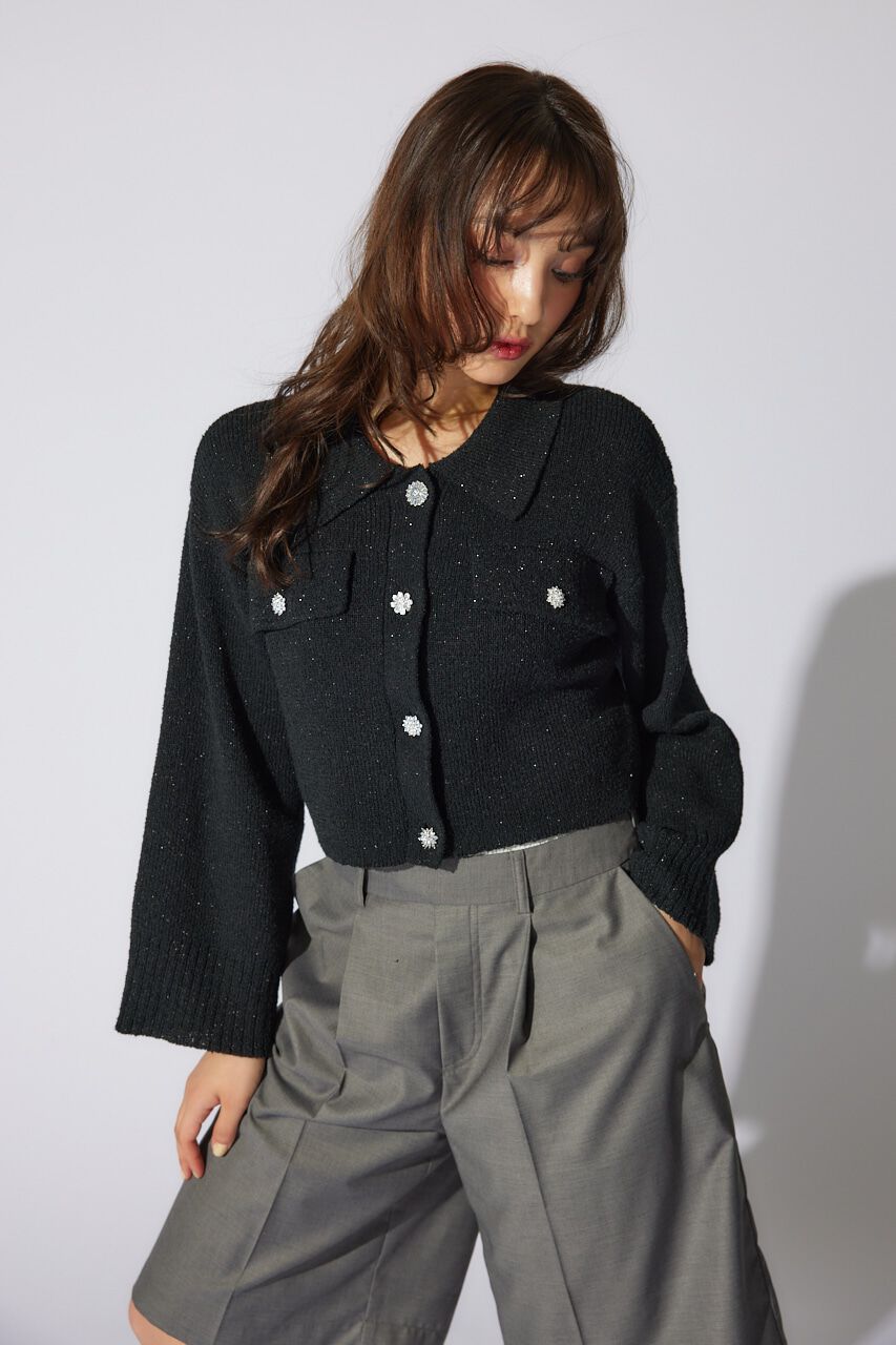 rienda「ビジューニットジャケット」|その他|