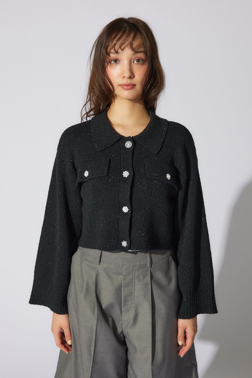 rienda「ビジューニットジャケット」|その他|