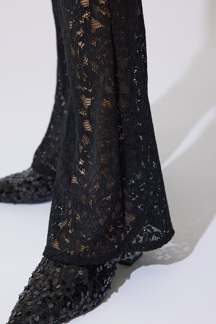 rienda「レースフレアジャストウエストパンツ」|その他|