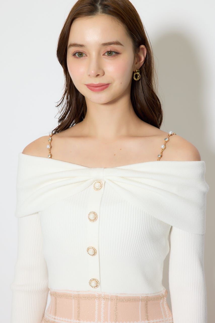 rienda「リボンデザインツイードニットワンピース」|ワンピース|