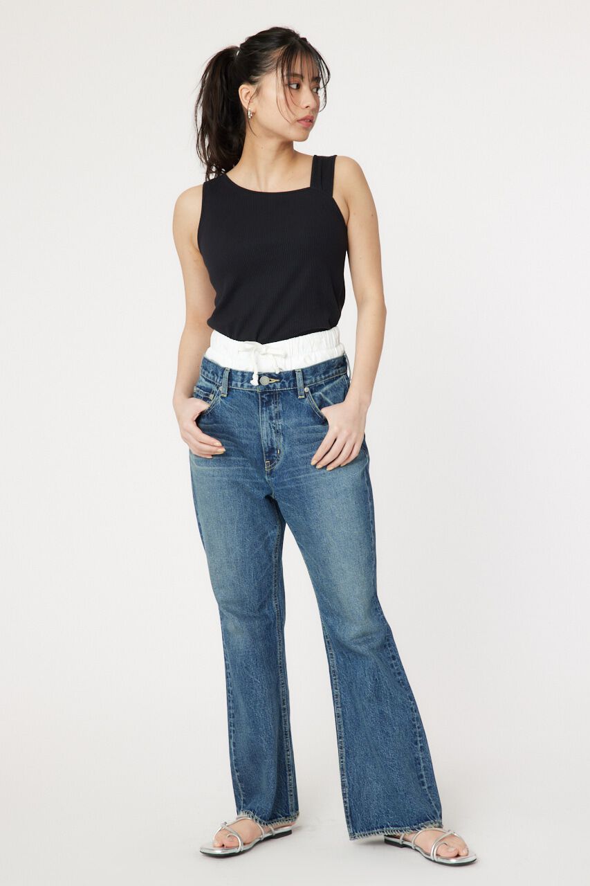 RODEO CROWNS「レイヤードウエストフレアボーイズデニム」|デニム|