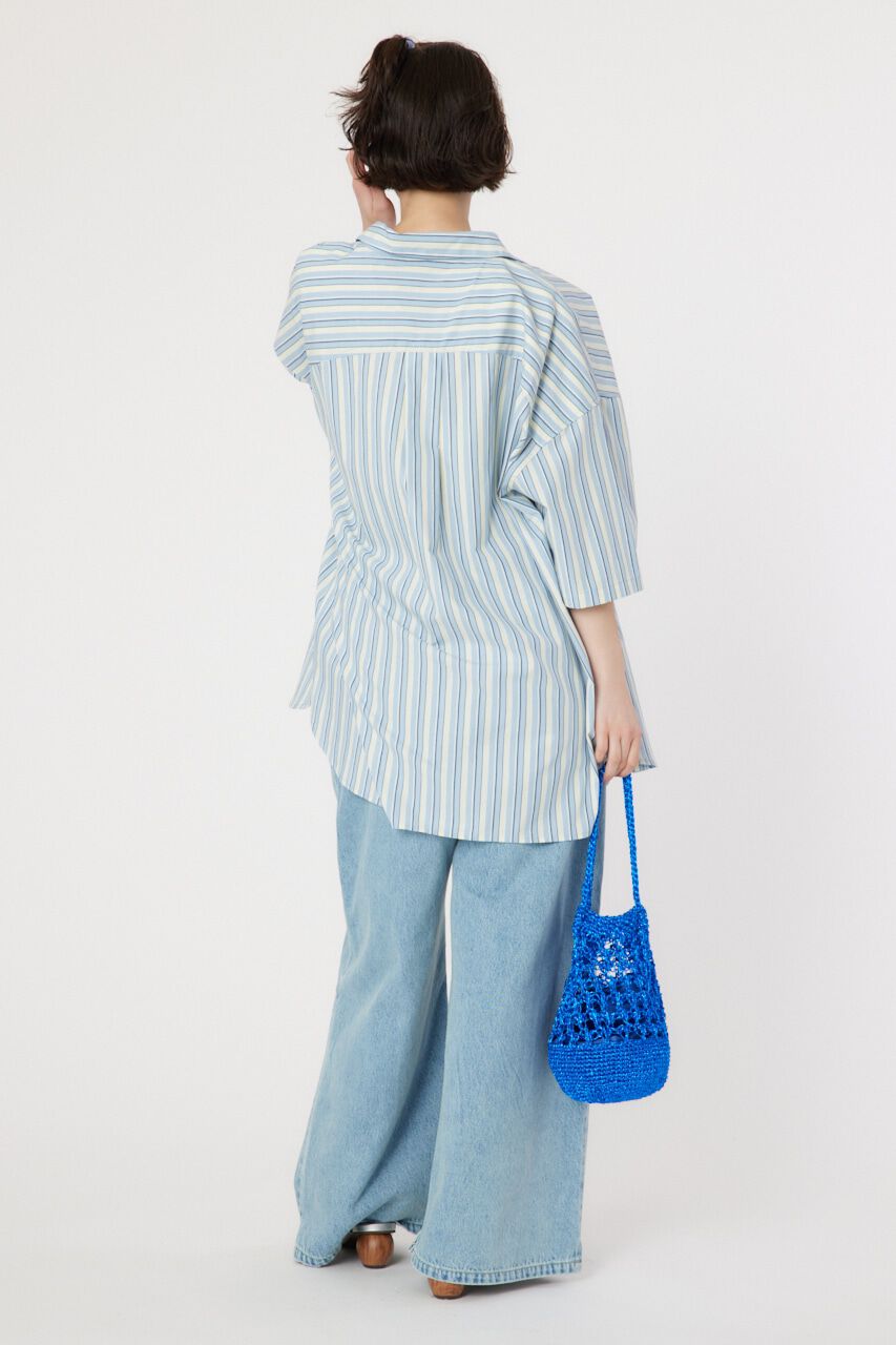 RODEO CROWNS「マルチストライプ ルーズハーフスリーブシャツ」|シャツ・ブラウス|