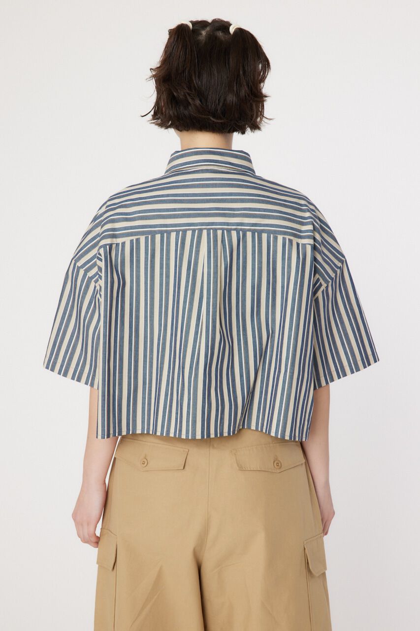 RODEO CROWNS「マルチストライプ ルーズハーフスリーブシャツ」|シャツ・ブラウス|