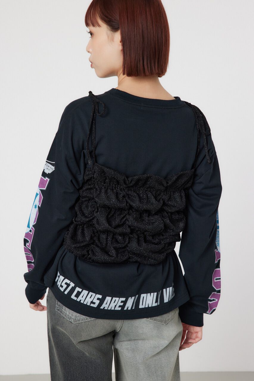 RODEO CROWNS「2WAY ラメ ギャザー ビスチェ」|キャミソール|