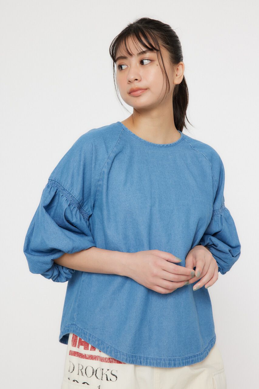 RODEO CROWNS「袖ボリュームバックリボントップス」|シャツ・ブラウス|BLU