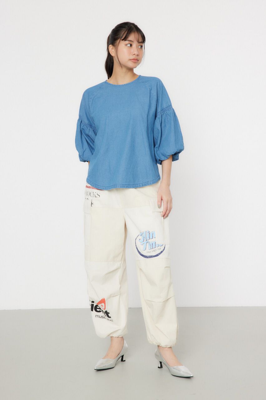 RODEO CROWNS「袖ボリュームバックリボントップス」|シャツ・ブラウス|