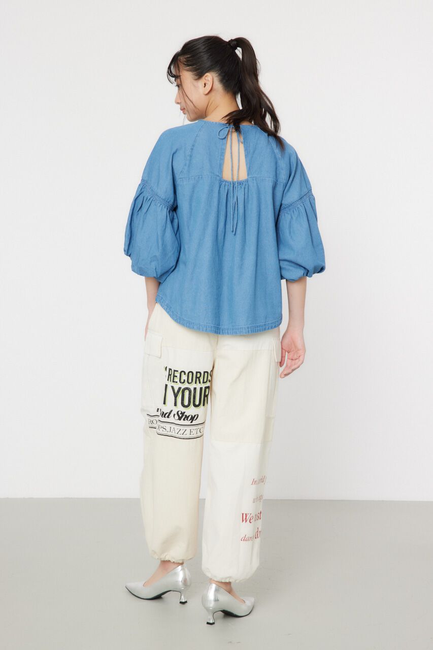 RODEO CROWNS「袖ボリュームバックリボントップス」|シャツ・ブラウス|