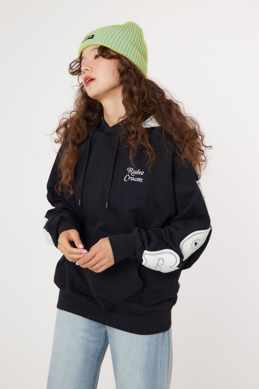 RODEO CROWNS「リバースパッチLOGOパーカー」|パーカー|BLK
