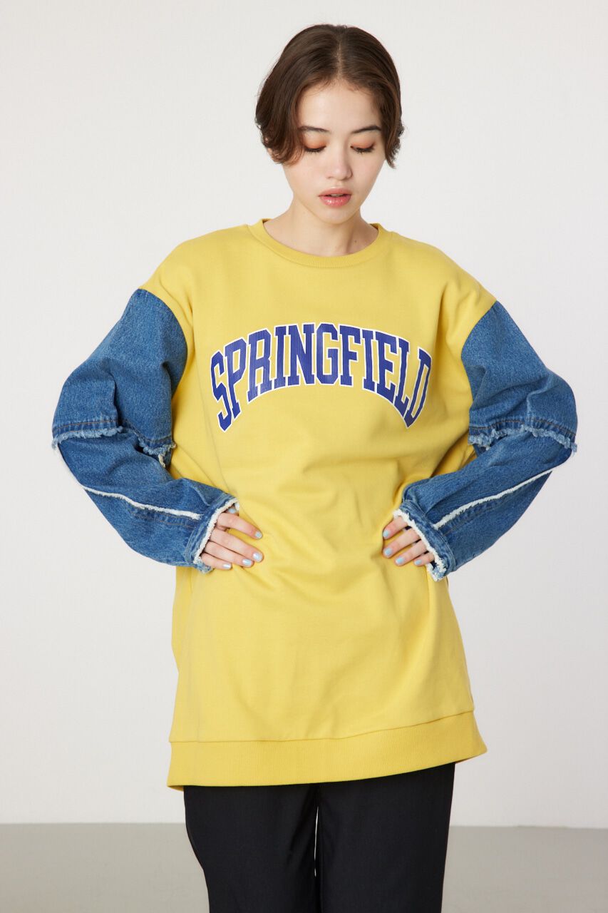 RODEO CROWNS「デニムドッキングスウェットワンピース」|ワンピース|